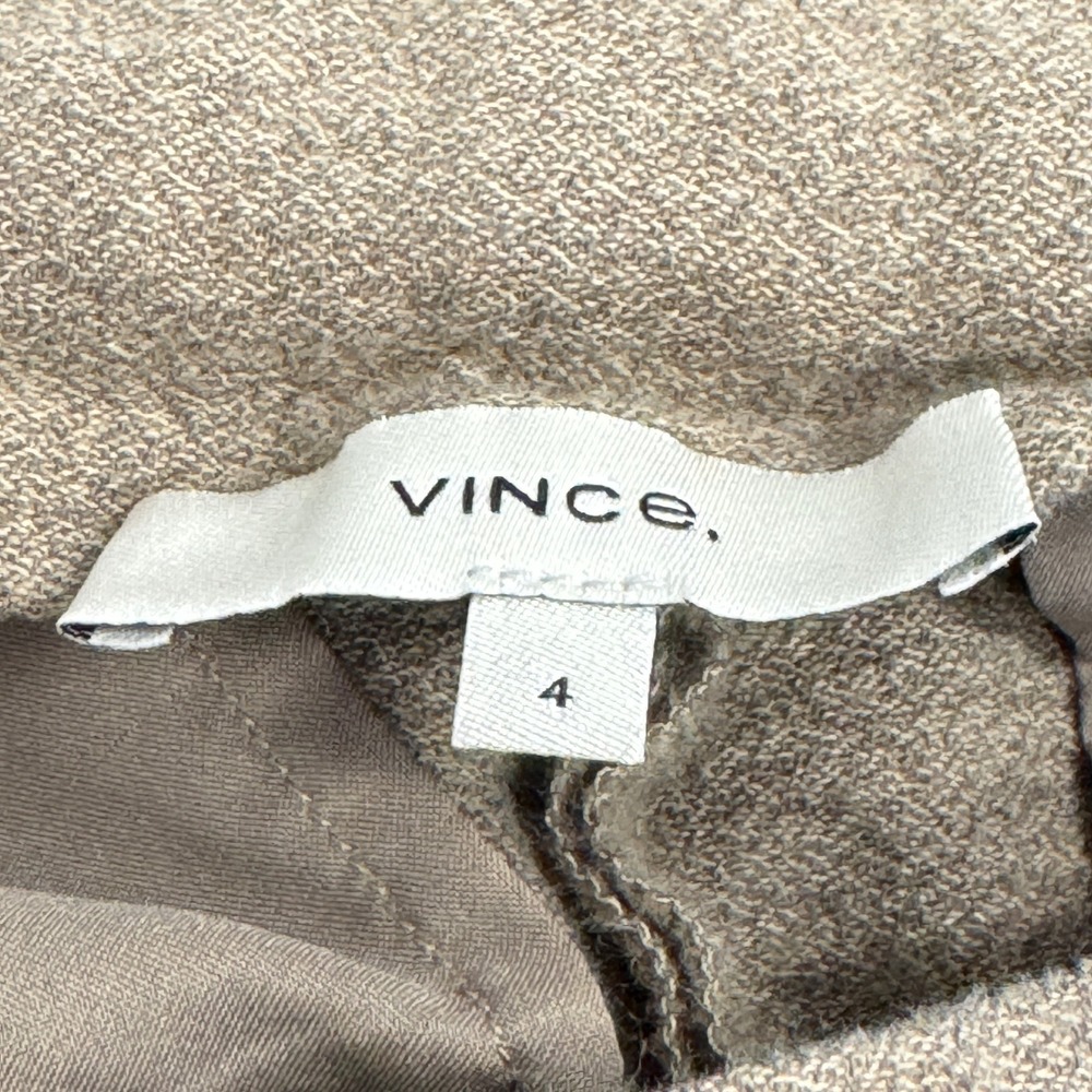 Vince Wool Blend Sailor Pants Taupe Brown Wide Leg Cropped V676721841 Size 4 - Picture 6 of 9